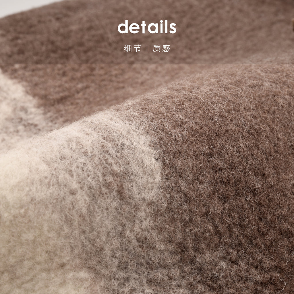 Gradient Wool Lumbar Pillow Decorative Waist Support Cushion