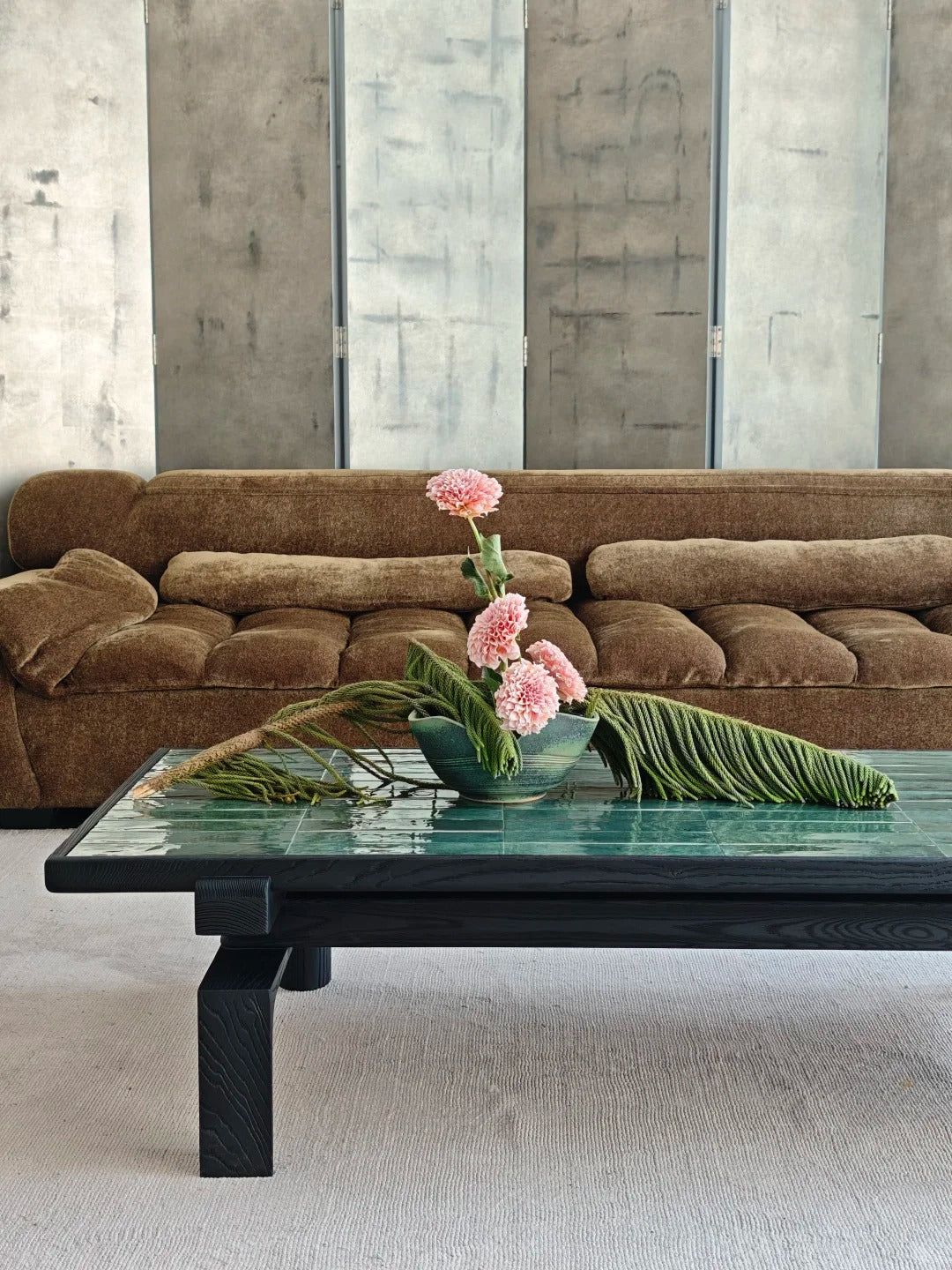 「Monet’s Reverie」Quiet Luxury Organic Vintage Tufted Sofa