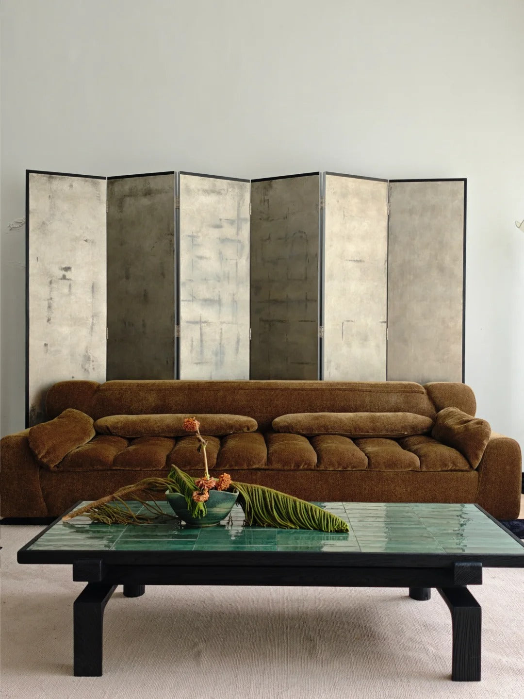 「Monet’s Reverie」Quiet Luxury Organic Vintage Tufted Sofa
