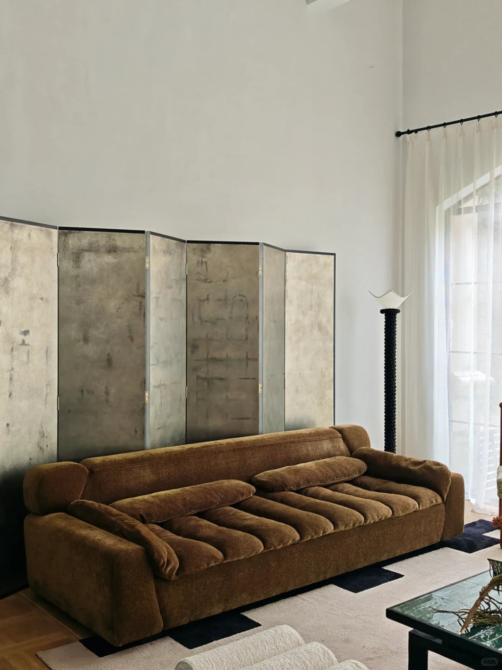 「Monet’s Reverie」Quiet Luxury Organic Vintage Tufted Sofa