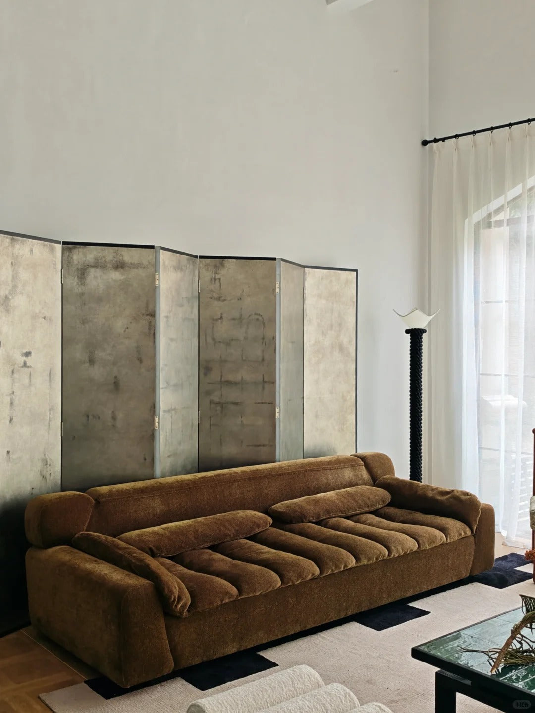 「Monet’s Reverie」Quiet Luxury Organic Vintage Tufted Sofa
