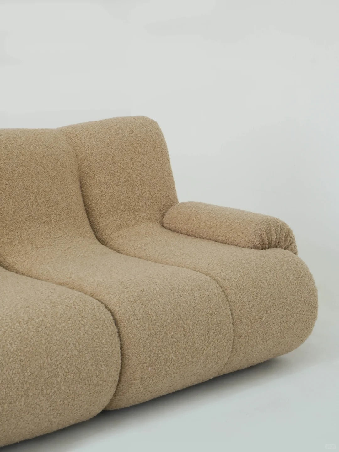 「Cookies」Organic Modern Seating Curved Bouclé Lounge Sofa