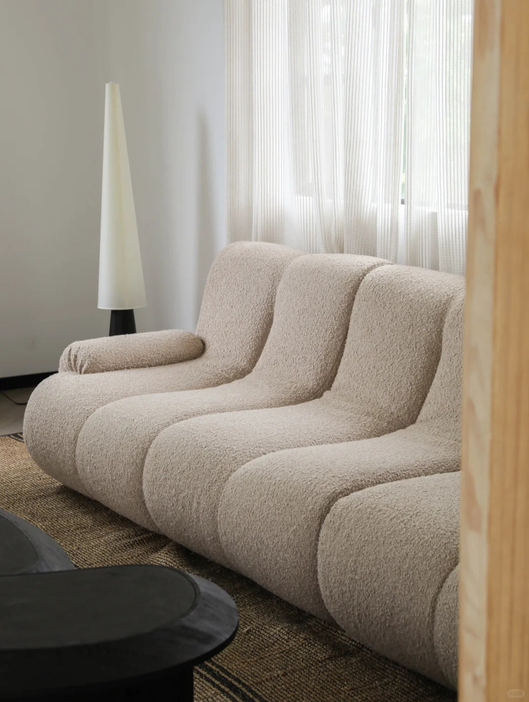 「Cookies」Organic Modern Seating Curved Bouclé Lounge Sofa