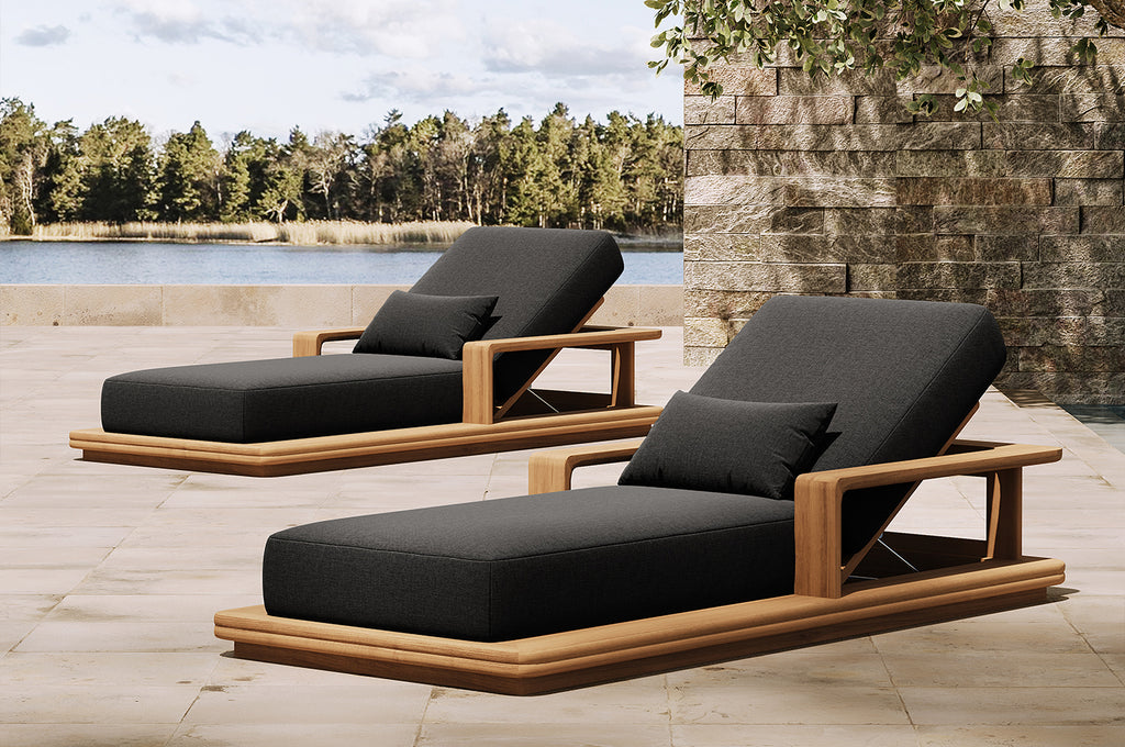 The Earth | Architecture Teak Wood Outdoor Single Sunbed