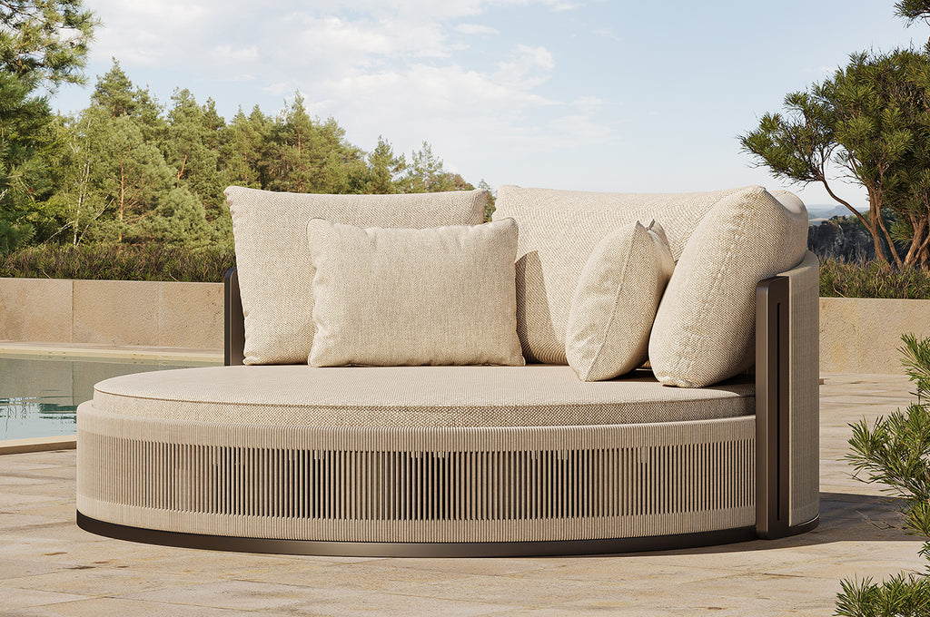 The Solis | Luxury Circular Outdoor Daybed with Artisanal Rope Weaving