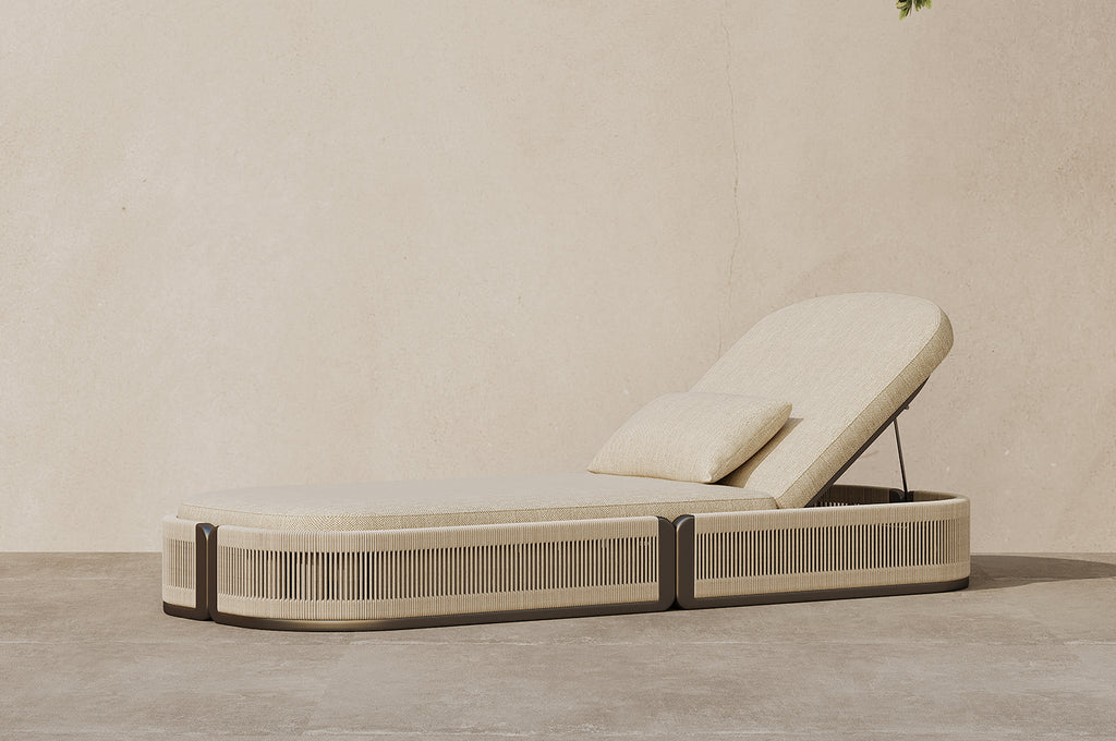 The Horizon | Aluminum & Artisanal Rope Outdoor Single Sunbed