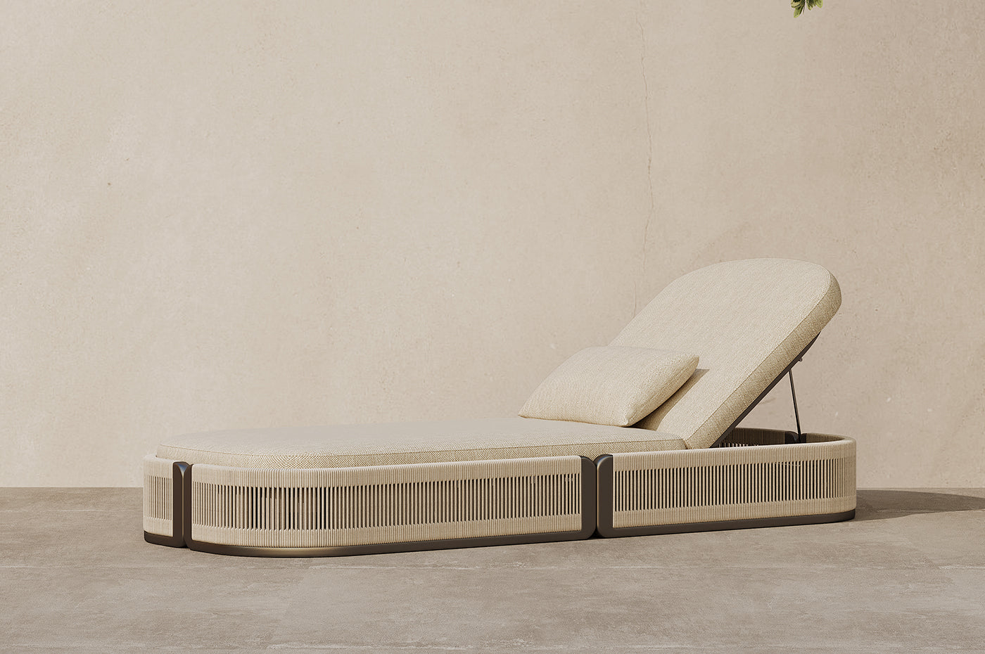 The Horizon | Aluminum & Artisanal Rope Outdoor Single Sunbed