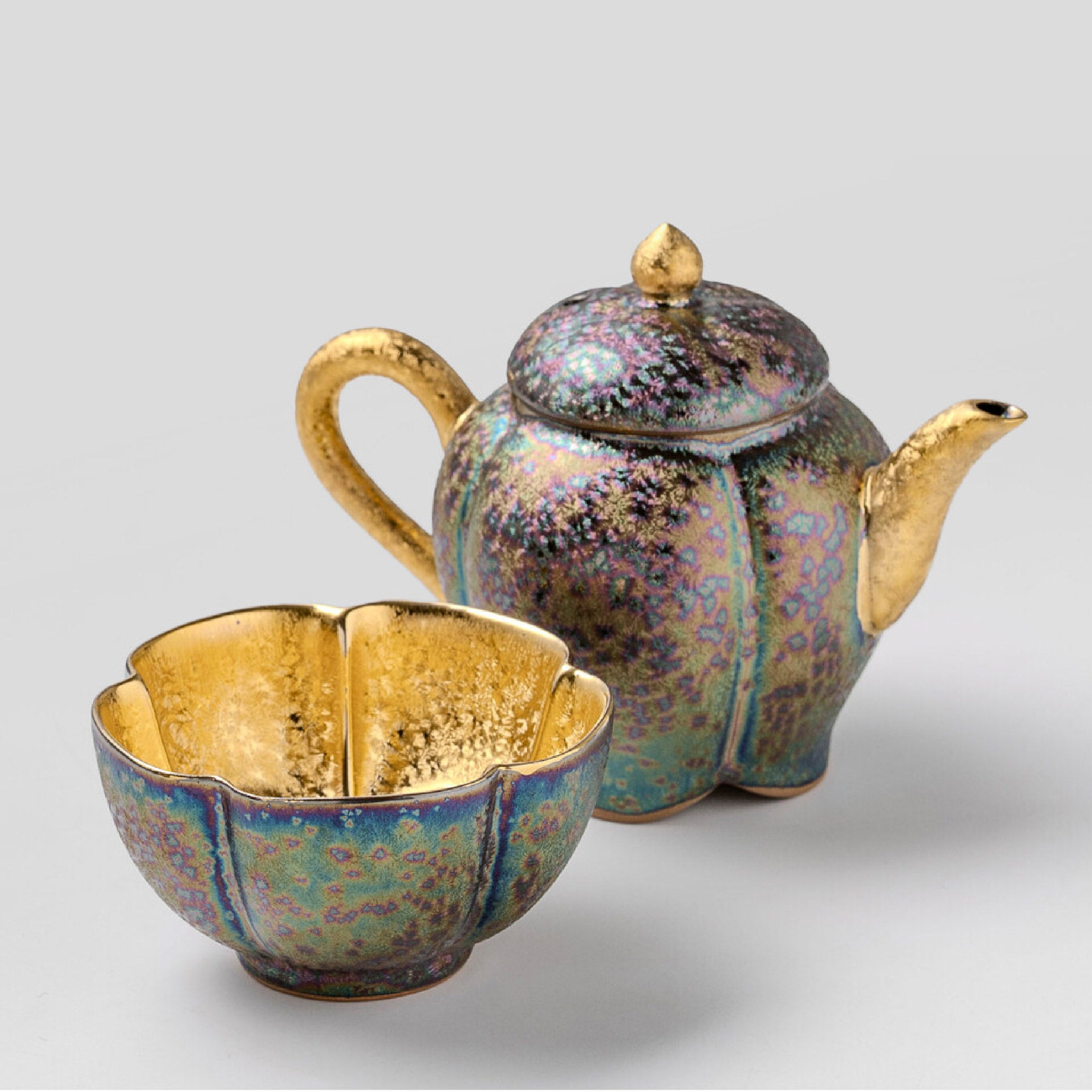 「Colorful Gilded」Teapot Set Plum Blossom Cup, Gift Box