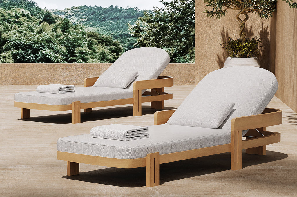 The Serene | Minimalist Solid Teak Outdoor Single Sunbed