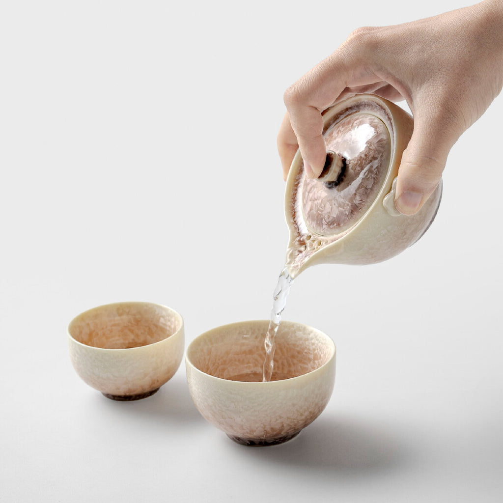 「Autumn Glow」Kiln-Fired Crystalline Glaze Travel Kung Fu Tea Set