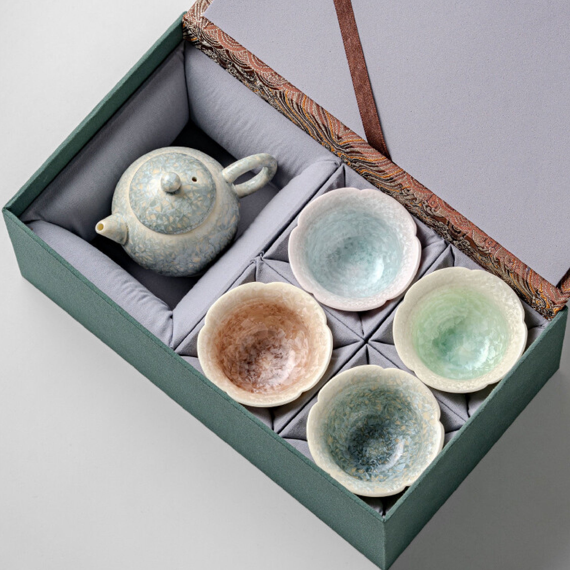 「Four Seasons」Kiln-Fired Crystalline Glaze Kung Fu Tea Set