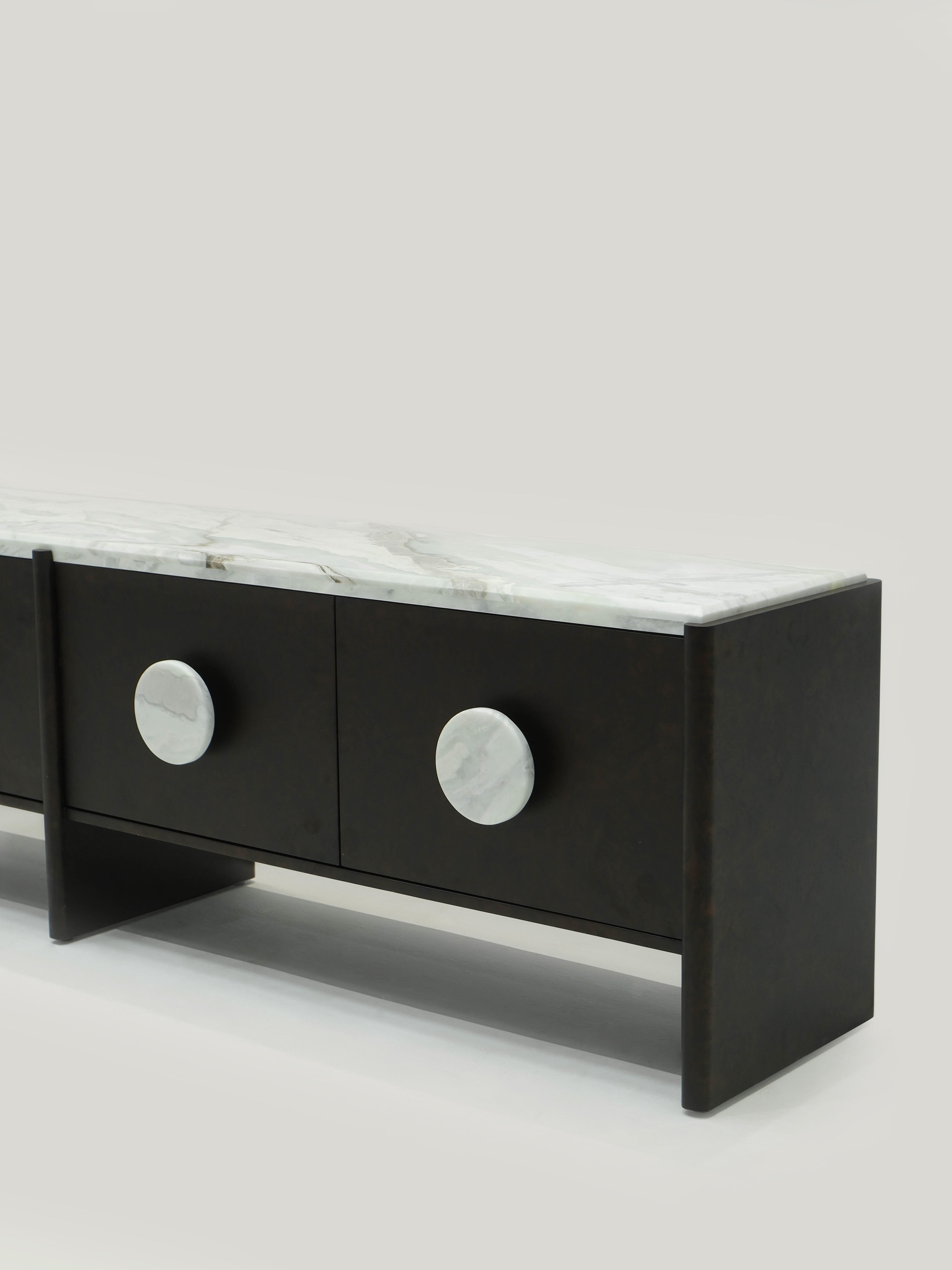 「Stream Bridge」Monochrome Stone Sideboard