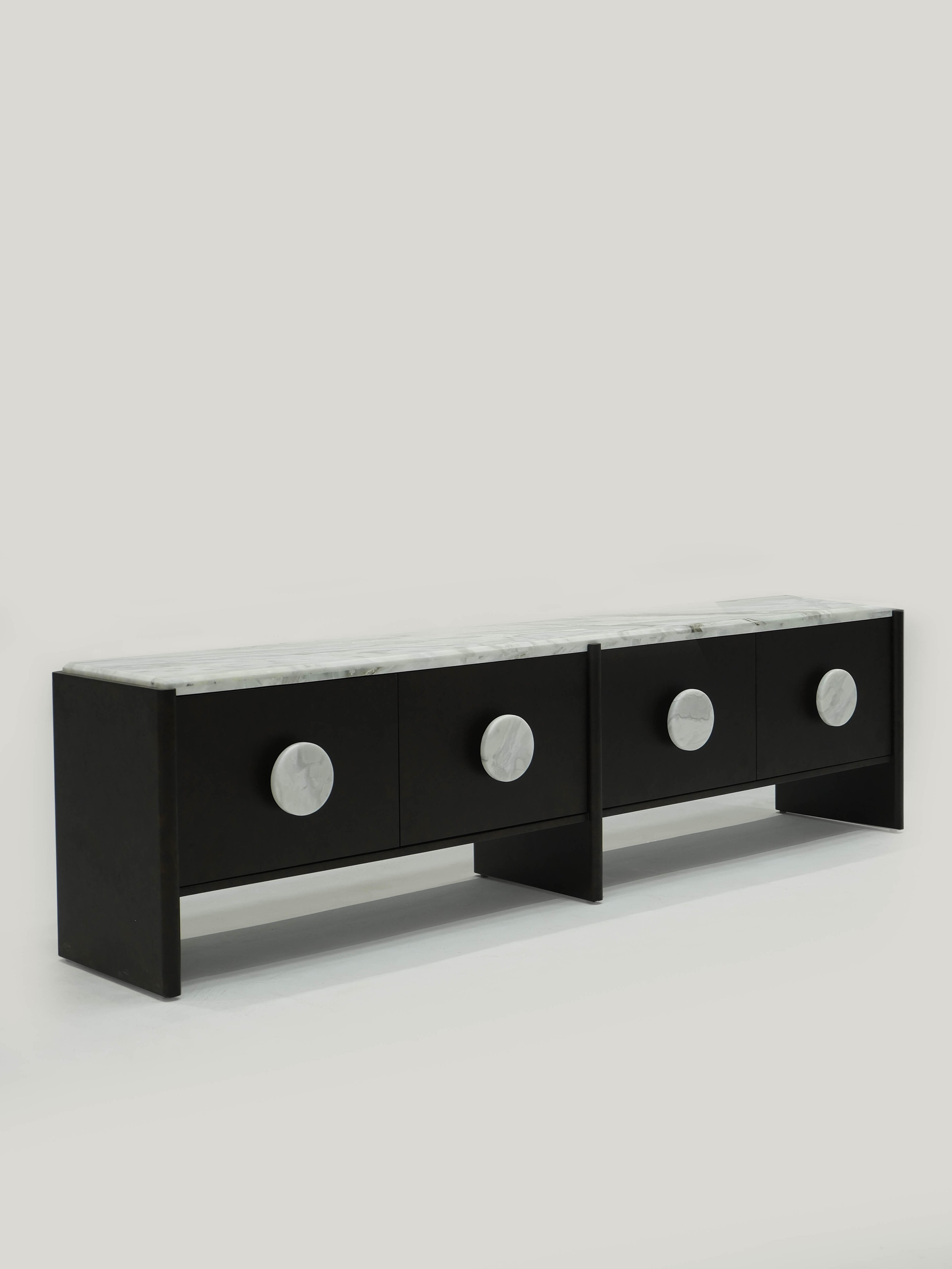 「Stream Bridge」Monochrome Stone Sideboard
