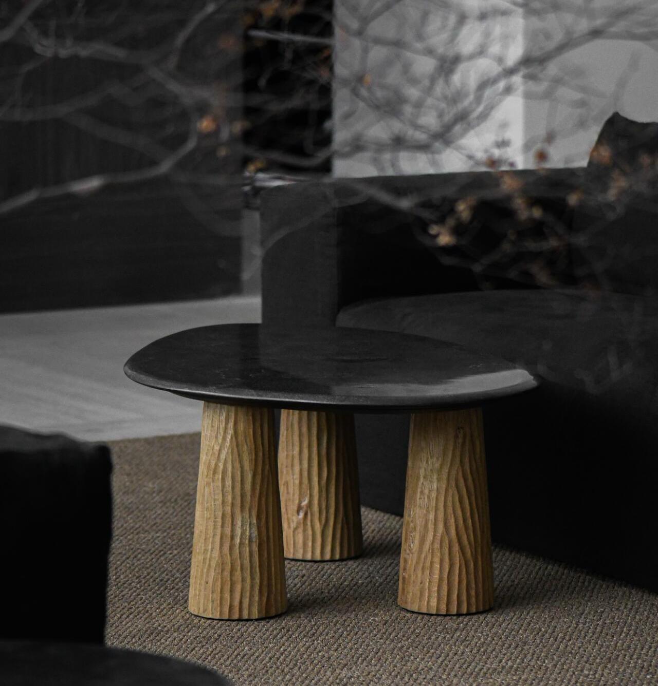 「Tianqing」Organic Sculptural Natural Stone Side Table