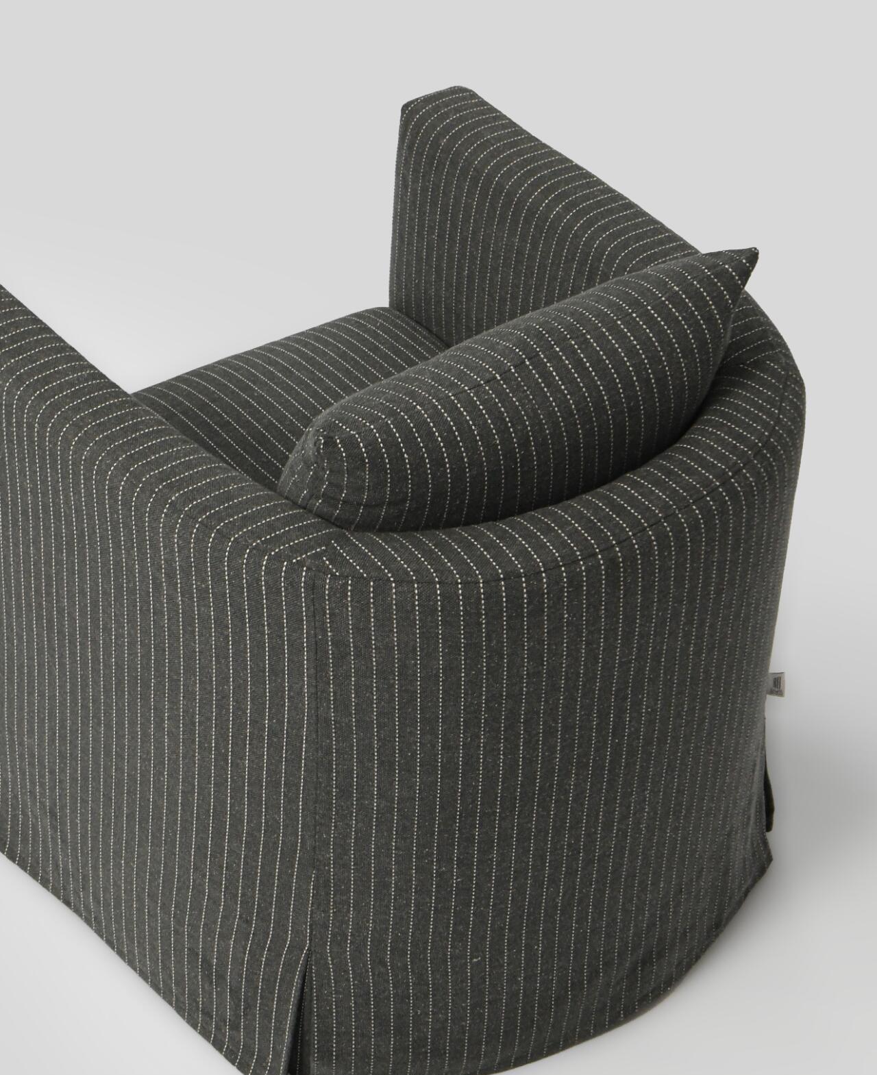 「Hawser」Corded Texture Fabric Swivel Indoor Single-Seater Armchair