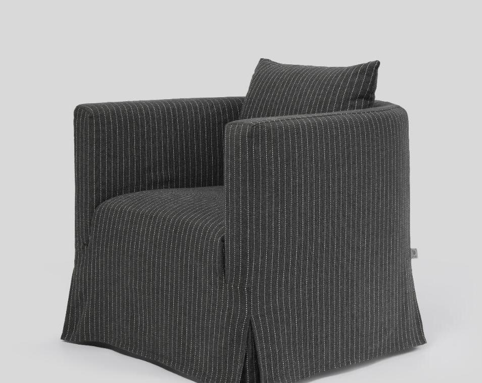 「Hawser」Corded Texture Fabric Swivel Indoor Single-Seater Armchair
