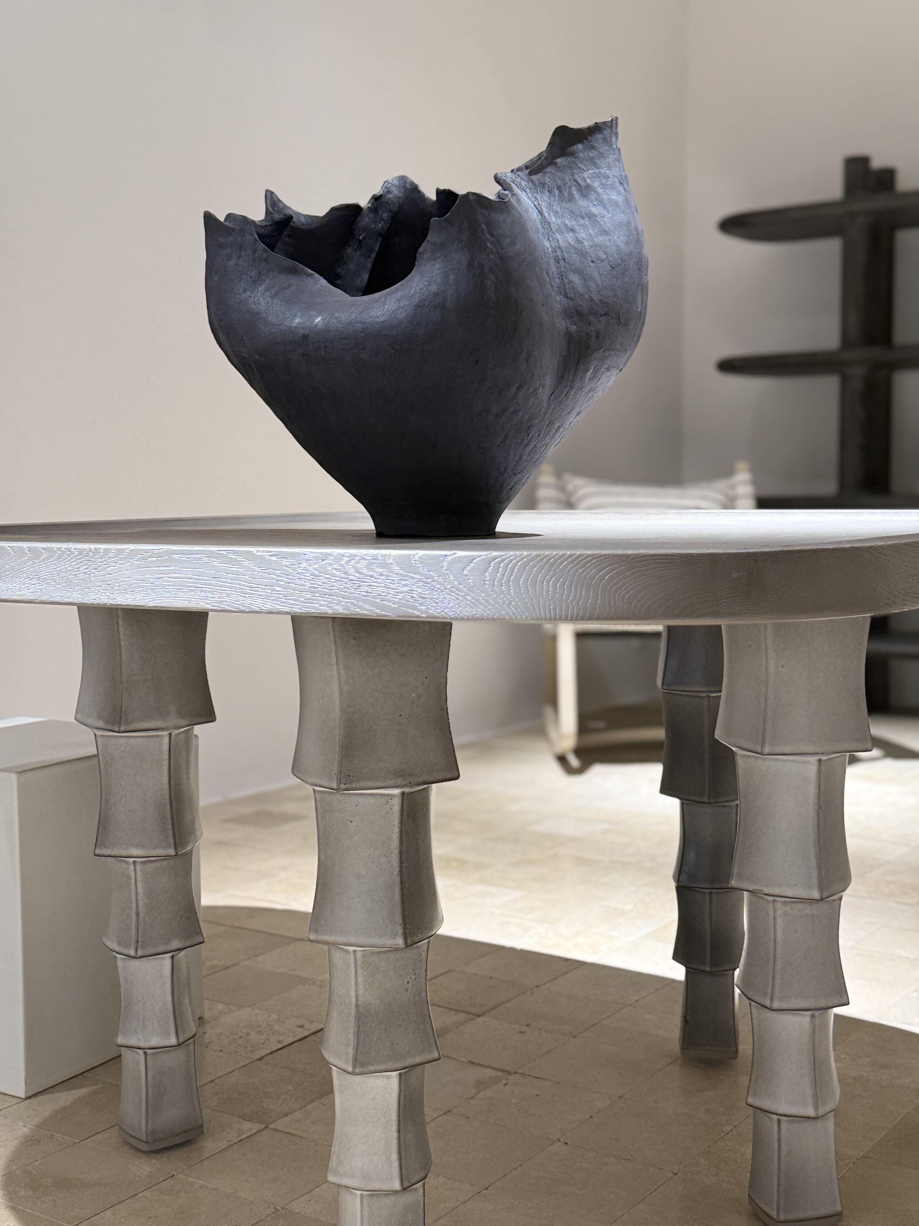「Zooe」Stacked Sculptural Ceramic Leg Coffee Table