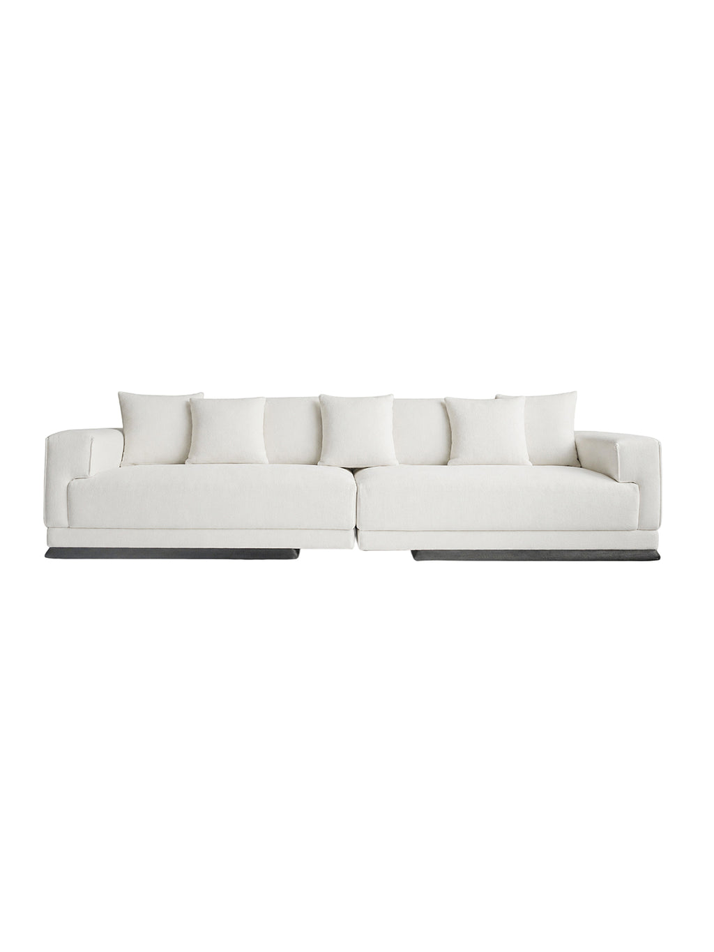 Lifestyle sectional sofa in a modern living room,  large fabric sectional sofa, luxury fabric sofa for high-end interiors.
