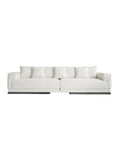 Lifestyle sectional sofa in a modern living room,  large fabric sectional sofa, luxury fabric sofa for high-end interiors.
