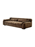 Monet’s Reverie vintage-inspired tufted sofa with low-slung silhouette, rich earth-toned upholstery, and solid beech wood frame for modern luxury interiors.Premium quiet luxury vintage-inspired tufted sofa with plush seating, ideal for contemporary living rooms and boutique hotel spaces.