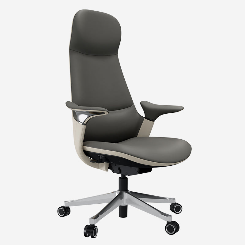 office chair ,The Lunar | Integrated High-Back Executive Office Chair in Premium Nappa Leather