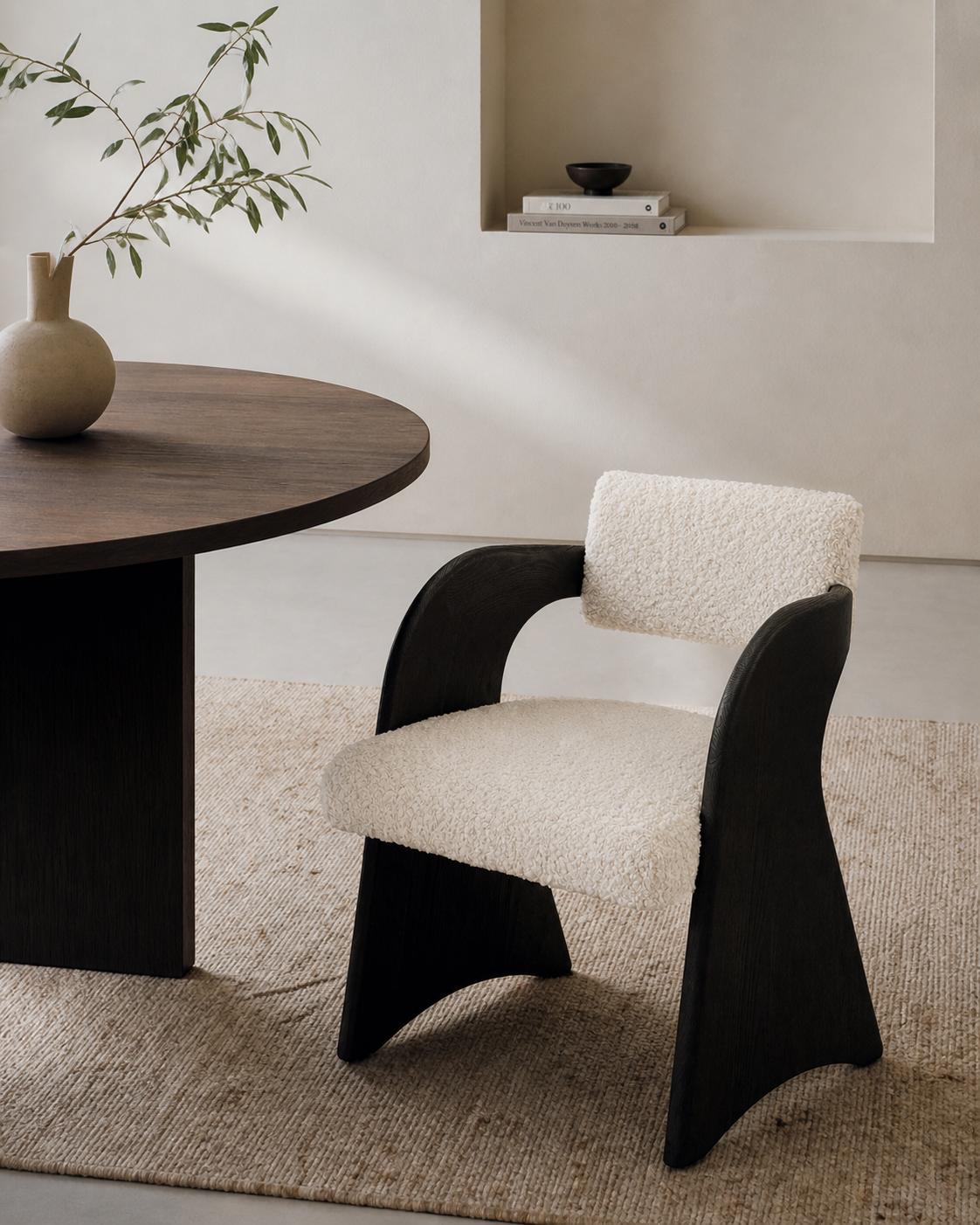 「Gull Wing」Sculptural Cut-Velvet Accent Chair